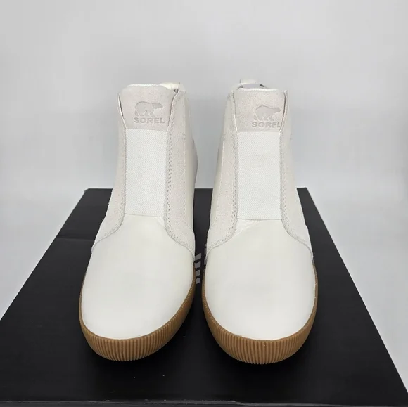 New Sorel Out N About Pull On Wedge Booties Leather Boots Women's Size 8 - Picture 2 of 8